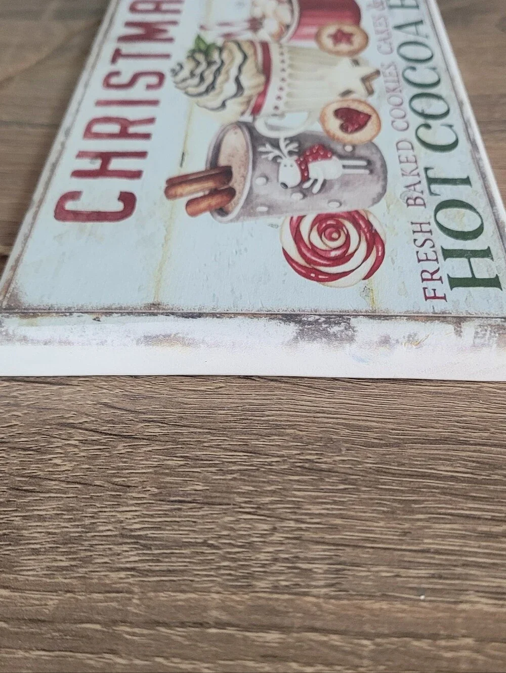 Christmas Hot Cocoa Bar Wall Sign - Red and Cream Holiday Decor